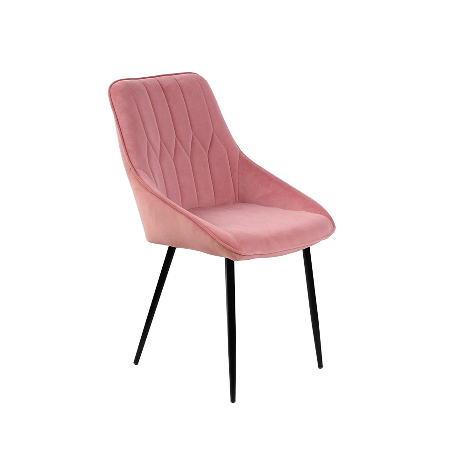 Chaise de salle à manger ou de restaurant en tissu rose avec dossier