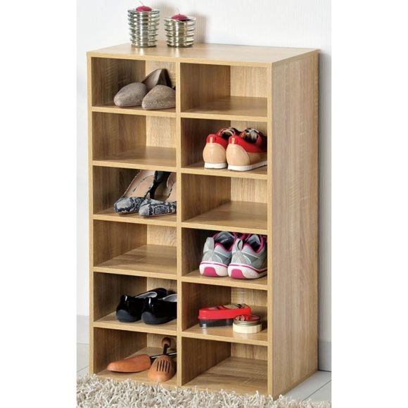 Armoire à Chaussures Meuble à Chaussures Etagère avec 12 Portes