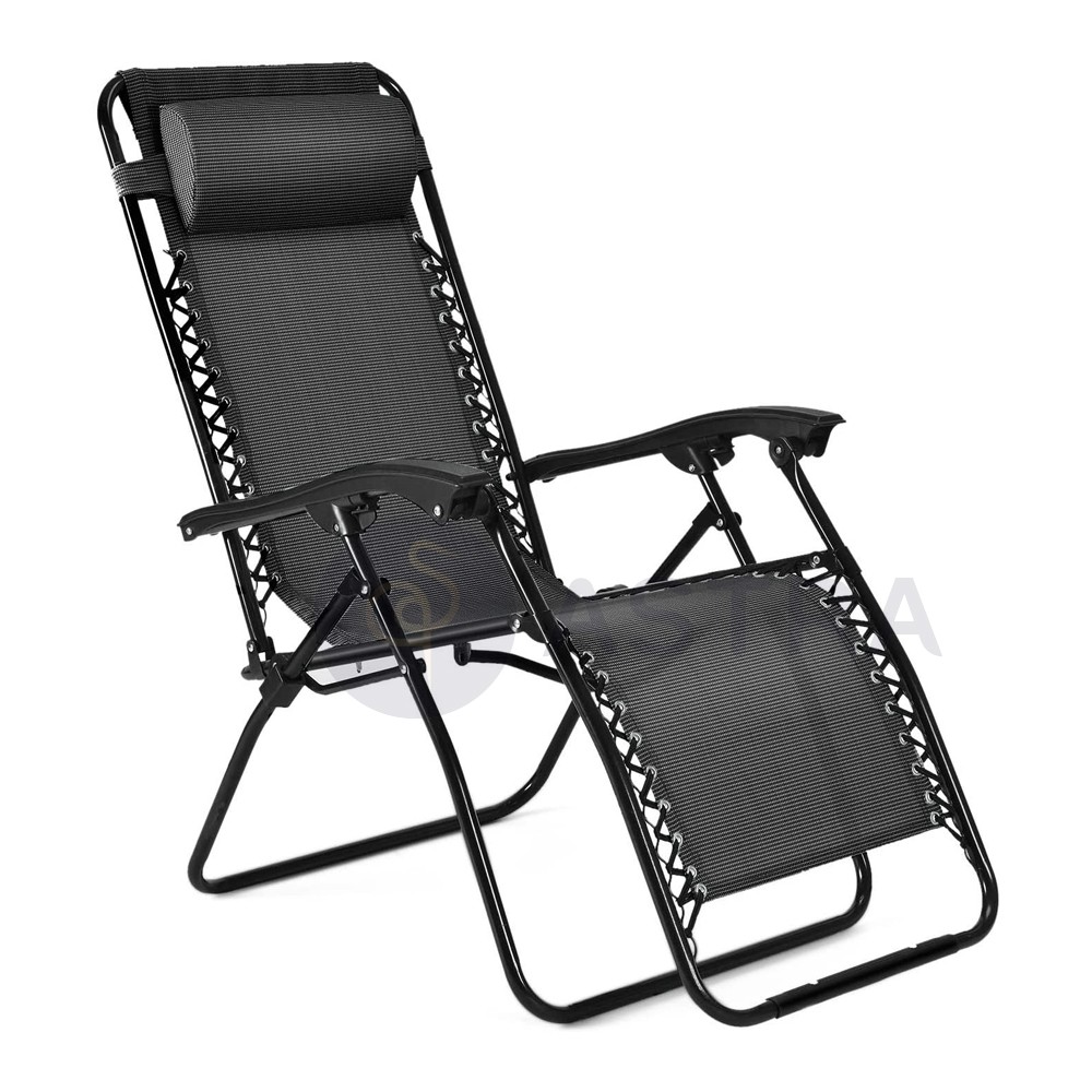 Acheter Chaise Flexzion Zero Gravity - Chaise inclinable pliante anti-gravité pour patio et siège en textilène avec repose-pieds et oreiller réglable pour jardin pas cher neuf