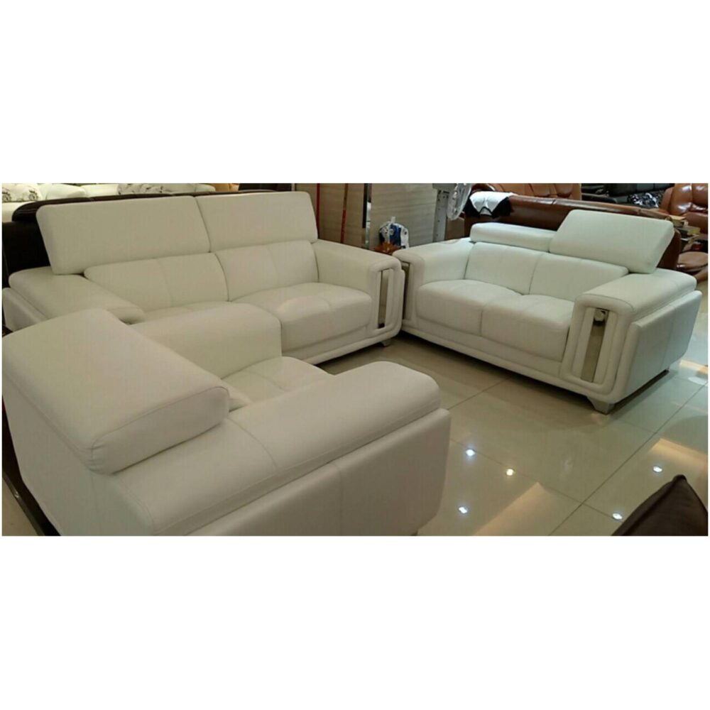 Acheter Salon Cuir 5 places Blanc dakar sénégal