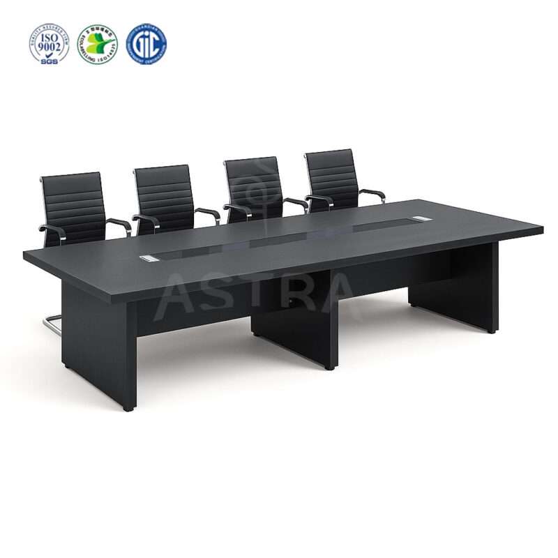 Table de réunion 12 personnes en bois noir – Mobilier bureau Astra
