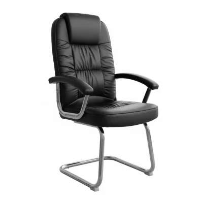 Fauteuil visiteur haut dossier en similicuir – Piètement luge chromé - Dakar, Sénégal